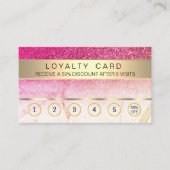 Pink Gold Loyalty Card Salon Makeup Artist (Voorkant)