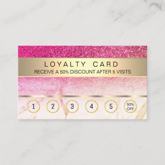 Pink Gold Loyalty Card Salon Makeup Artist (Voorkant)