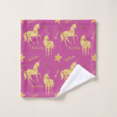 Pink Gold Magical Unicorn Birthday Bad Handdoek (Wasdoekje)