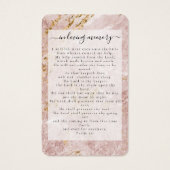 Pink Gold Marble Foto Memorial Prayer Kaart (Achterkant)