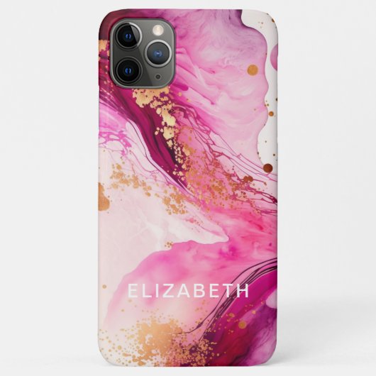 pink gold marble glitter personalized name  Case-Mate iPhone case (Achterkant)