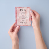 Pink Gold Marble Weddenmenu Flyer (Hand)