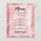 Pink Gold Marble Weddenmenu Flyer (Voorkant)