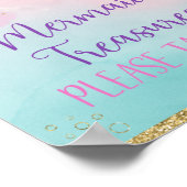 Pink Gold Mermaid Treasures Birthday Party Favor Poster (Hoek)