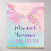 Pink Gold Mermaid Treasures Birthday Party Favor Poster (Voorkant)