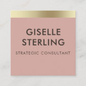 Pink Gold Metallic QR Code Vierkante Visitekaartje (Voorkant)