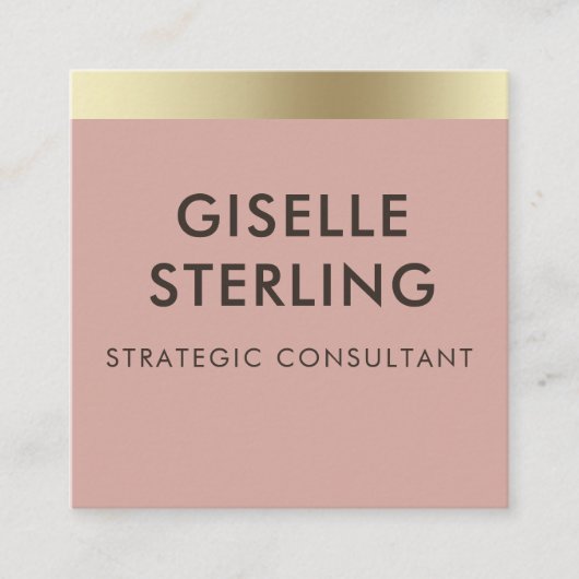 Pink Gold Metallic QR Code Vierkante Visitekaartje (Voorkant)