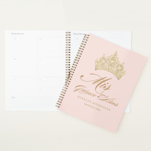 Pink Gold Mis Quince Anos Planner (Display)