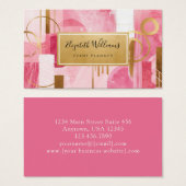 Pink Gold Modern Abstract Business Cards Visitekaartje (Voorkant /achterkant)