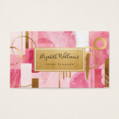 Pink Gold Modern Abstract Business Cards Visitekaartje (Voorkant)