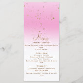 Pink Gold Modern Glam Confetti Party Weddenschap M Menu (Voorkant)