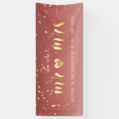 Pink Gold Mr en Mrs Verloving Banner (Verticaal)