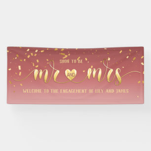 Pink Gold Mr en Mrs Verloving Banner