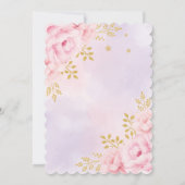 Pink Gold Nutcracker Party Winter Floral Birthday Kaart (Achterkant)