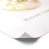 Pink Gold Over the Moon Favors Baby shower Sign Poster (Hoek)