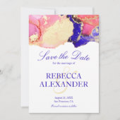 Pink Gold Paars Agate Wedding Save The Date (Voorkant)