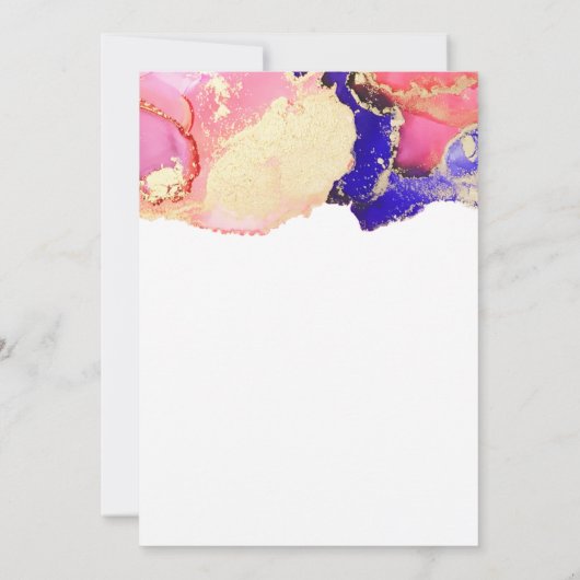 Pink Gold Paars Agate Wedding Save The Date (Achterkant)