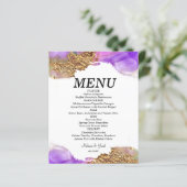 Pink Gold Paarse inkt flat-menukaart (Staand voorkant)