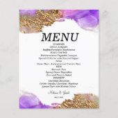 Pink Gold Paarse inkt flat-menukaart (Voorkant)