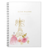 Pink Gold Parisian Chic Monogram Notitieboek (Voorkant)