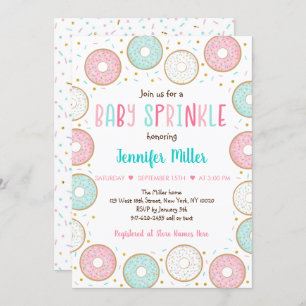 Pink Gold Pastel Donut Baby Sprinkle Kaart
