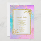 PINK GOLD Pastel Marble ELEGANT CLASSY WEDDING Kaart (Voorkant)