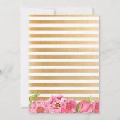 Pink Gold Peonies Baby shower bedankt Kaart (Achterkant)