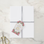Pink Gold Peonies Baby shower Favor Cadeaulabel (Met Touw)
