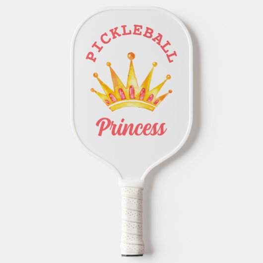 Pink Gold Pickleball Princess Crown Pickleball Paddle (Voorkant)