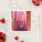 Pink Gold Pineappel Glitter Servet (Insitu)
