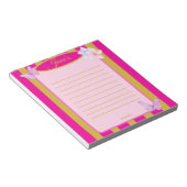 Pink & Gold Pinstripes Butterfly Floral  Notitieblok (Schuin)