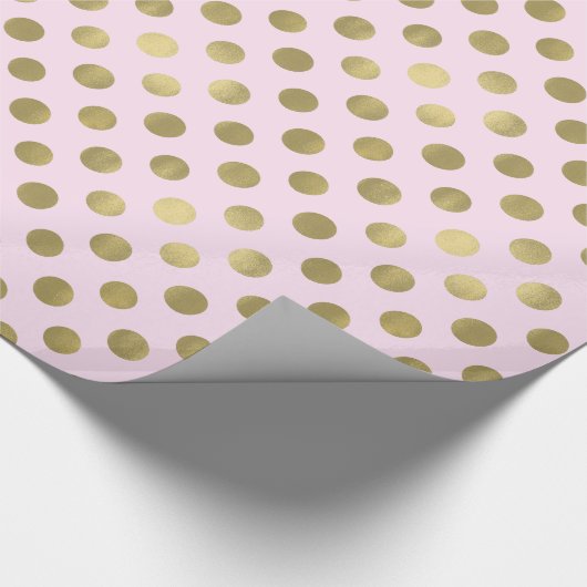 Pink Gold Polka Dot Cadeaupapier (Hoek)