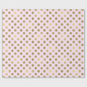 Pink Gold Polka Dot Cadeaupapier (Vlak)