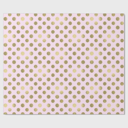 Pink Gold Polka Dot Cadeaupapier (Vlak)