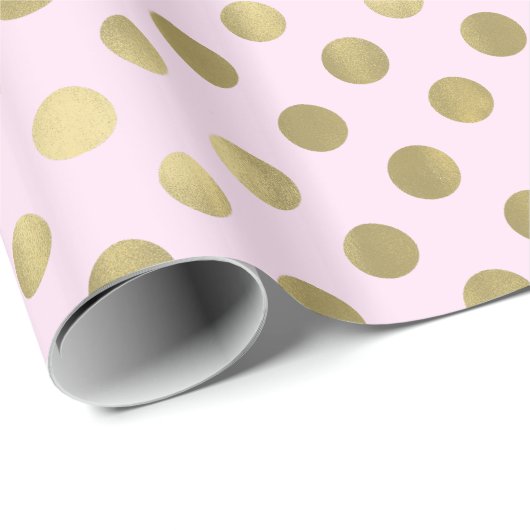 Pink Gold Polka Dot Cadeaupapier (Rol Hoek)
