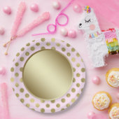 Pink Gold Polka Dot Verjaardagsfeestje Papieren Bordje (Feest)