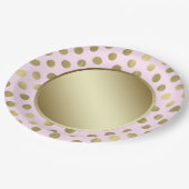 Pink Gold Polka Dot Verjaardagsfeestje Papieren Bordje (Gekanteld)