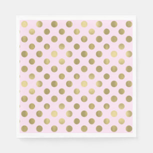 Pink Gold Polka Dot Verjaardagsfeestje Servet