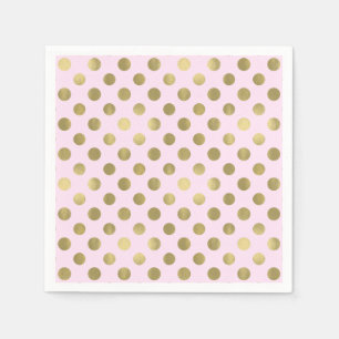 Pink Gold Polka Dot Verjaardagsfeestje Servetten