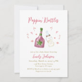 Pink Gold Poppin Bottles Champagne Baby shower Kaart (Voorkant)