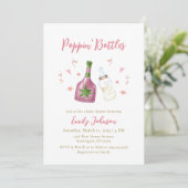 Pink Gold Poppin Bottles Champagne Baby shower Kaart (Staand voorkant)