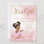 Pink Gold Princess Baby shower is een meisje Kaart (Voorkant)