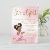 Pink Gold Princess Baby shower is een meisje Kaart (Staand voorkant)
