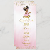 Pink Gold Princess Baby shower Menu's (Voorkant / Achterkant)