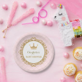 Pink Gold Princess Baby shower Party 7-inch Bord (Feest)