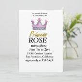 Pink & Gold princess birthday invitation Kaart (Staand voorkant)