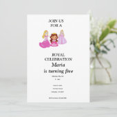 Pink & Gold princess birthday invitation Kaart (Staand voorkant)