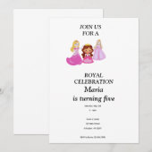 Pink & Gold princess birthday invitation Kaart (Voorkant / Achterkant)