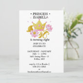 Pink & Gold princess birthday invitation Kaart (Staand voorkant)