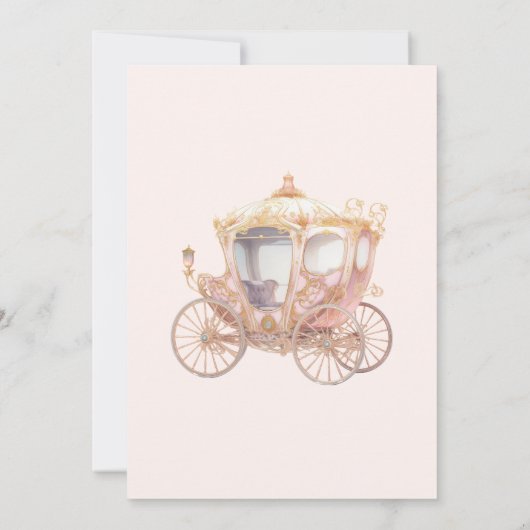 Pink Gold Princess Crown Fairytale Birthday Party Kaart (Achterkant)